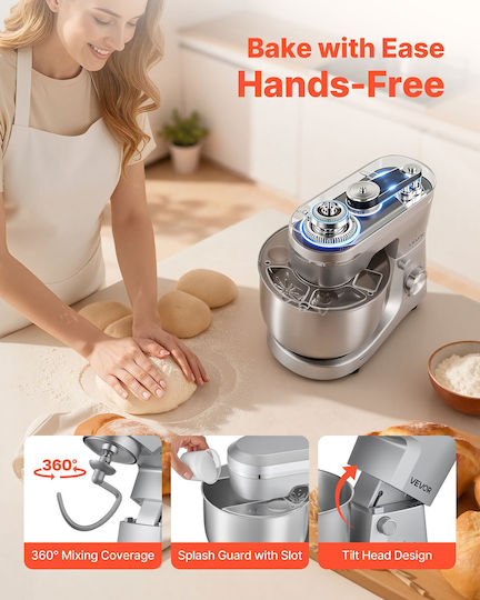 Vevor Stand Mixer 1500W with Stainless Mixing Bowl 7lt