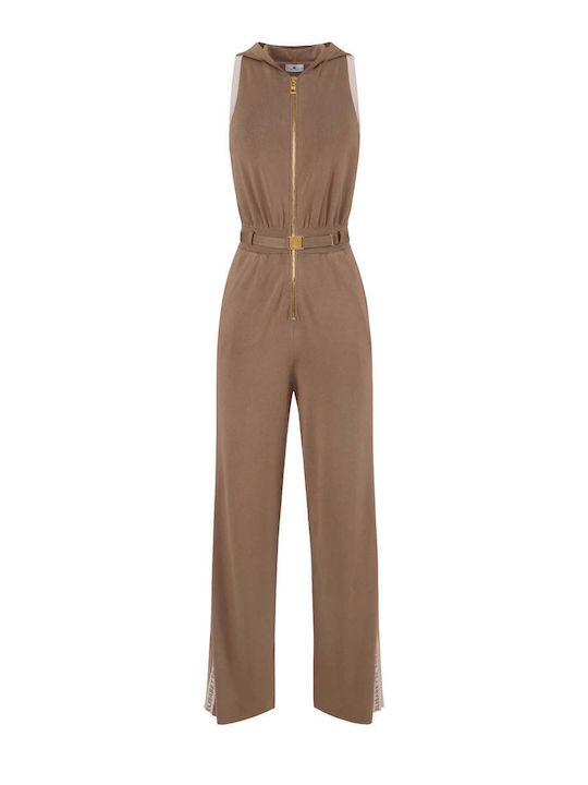 Women's Sleeveless One-piece Suit Brown