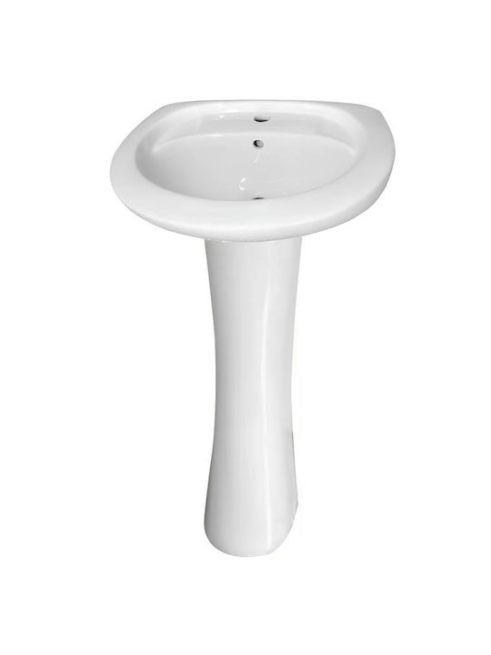 Inter Ceramic Νιπτήρας Δαπέδου Πορσελάνης 51x41cm Λευκός