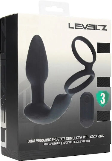 Ασύρματος Προστατικός Massager Σιλικόνης Περιστρεφόμενες Μπίλιες & Δαχτυλίδια Πέους & Όρχεων