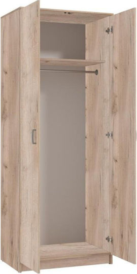 Hana Δίφυλλη Ντουλάπα Sonoma Oak 80x52x205cm