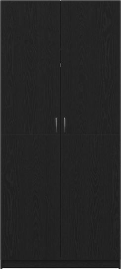 Double Door Wardrobe Black Walnut 90x52x200cm