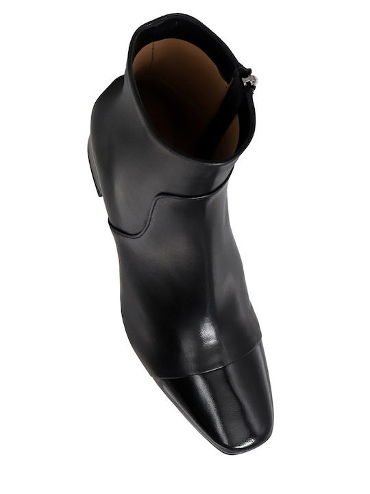 Brogue Leder Stiefeletten Damen Schwarz