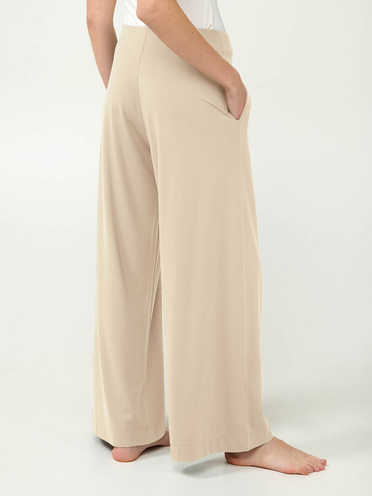 Vamp Winter Damen Pyjama-Hose Beige Soleil