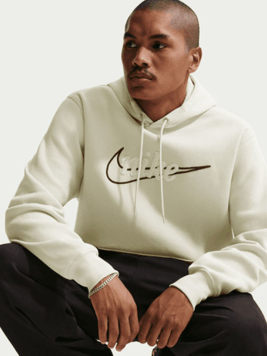 Sportswear Club Fleece Суитшърт с Качулка Бежов