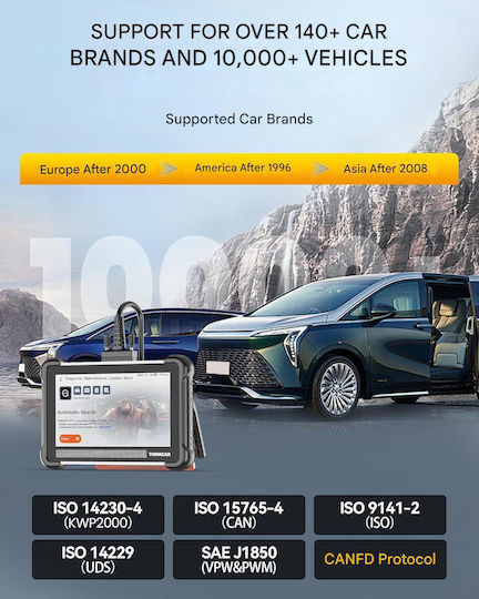 Tester Auto Profesional Thinkscan 672 Obd2 Scanner Diagnostic 28 Resetări Sistem Diagnosticare Completă Testare Bi Activă Compatibil Canfd Ecran Color Negru Galben