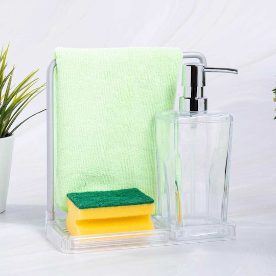Raki Luna Spender Kunststoff mit Schwammhalter Transparent 420ml