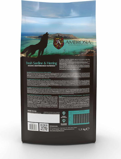 Ambrosia Fresh Sardine & Herring 1.5kg Dry Food Grain-Free for Puppies with Herring
