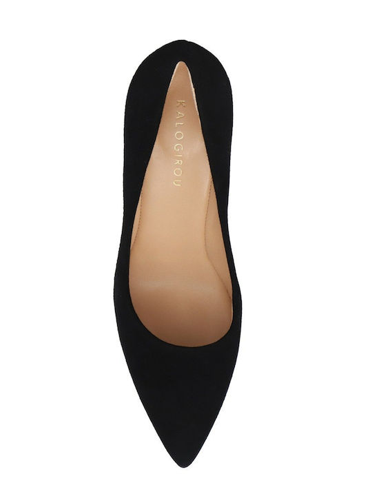Suede Γόβες με Ψηλό Τακούνι Nero