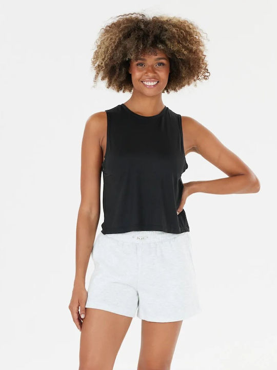 Γυναικείο Αθλητικό Crop Top Αμάνικο Black