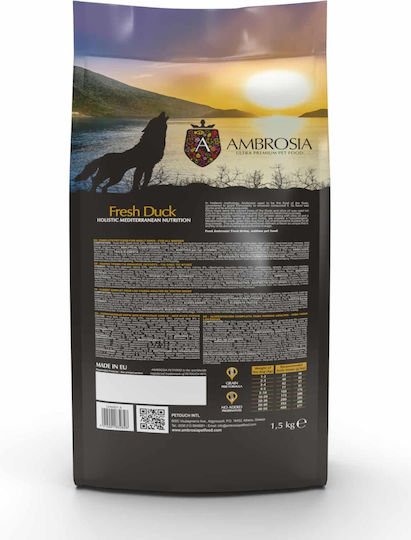 Ambrosia Fresh Duck 5kg Trockenfutter ohne Getreide für erwachsene Hunde mit Ente