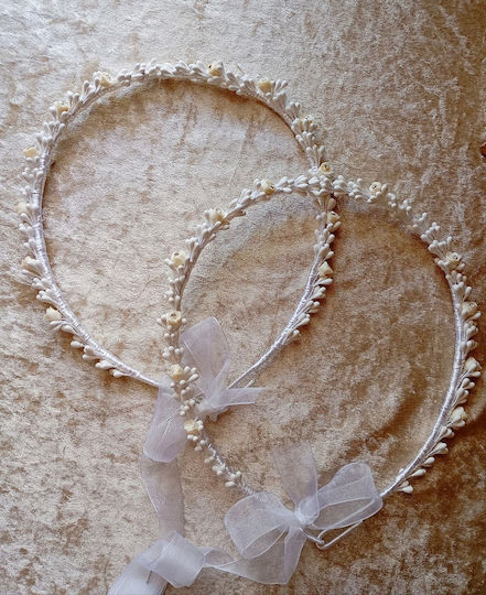 By Anastasia's Art Creations Χειροποίητα Πορσελάνινα Στέφανα Γάμου