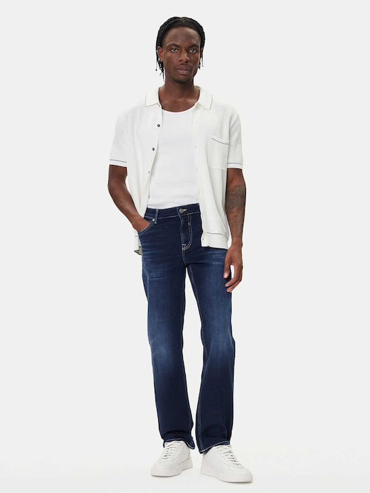 M Angels Men's Jeans Pants with Slim Fit Blue