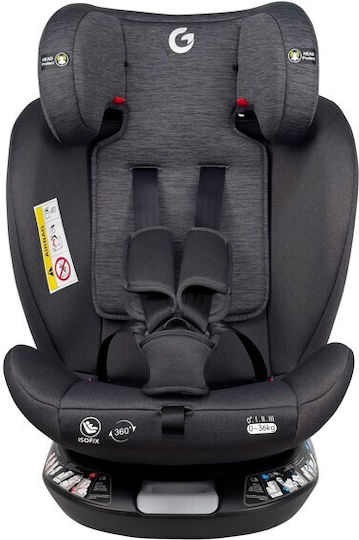 Fun Baby G Детско Столче за Кола i-Размер с Isofix Black Grey 0-36 кг