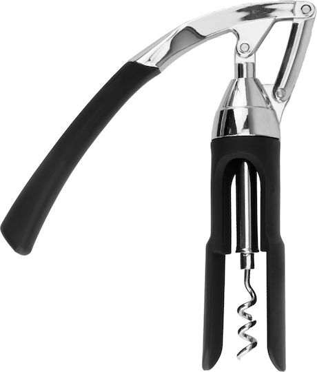 Tirbușon cu Mâner Negru Metal Plastic