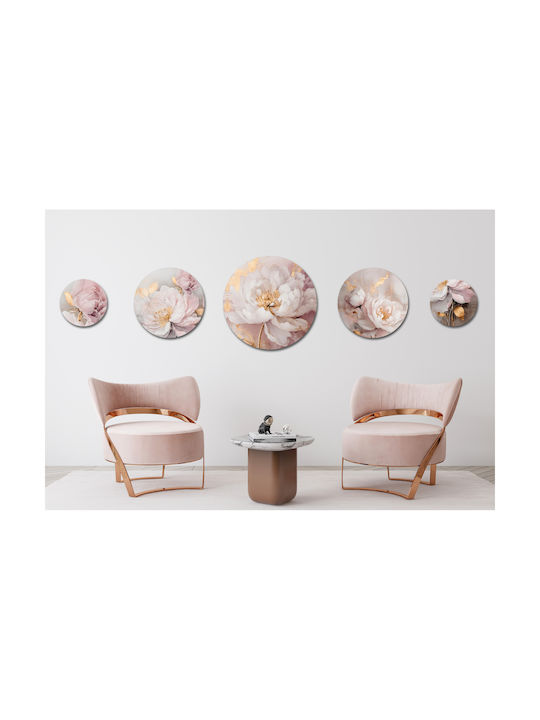 Runde Gemälde Wand Originelle Wanddekorationen Wohnzimmer Rosa Glamour