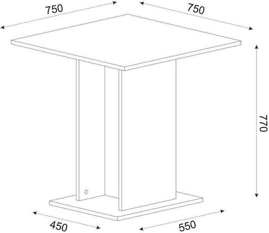 Dining Room Allos - Nova 5pcs 75x75cm