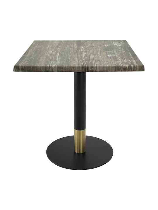 Masa Pătrată Bar Din Lemn Cu Ramă Metalică Verde 70x70x74cm