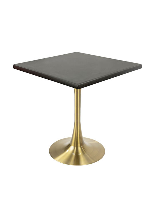 Masă Pătrată Bar Din Lemn Cu Ramă Metalică Wenge 80x80x74cm