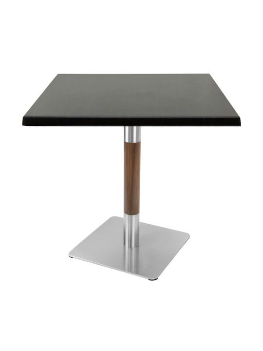 Masa Pătrată Bar Din Lemn Cu Ramă Metalică Wenge 80x80x74cm