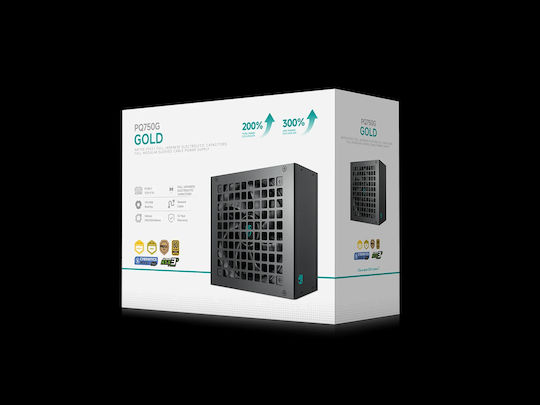 Deepcool PQ750G 750W Черен Компютърно захранване Пълен модул Cybenetics Gold