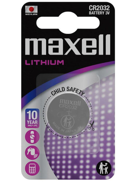 Maxell Cr-2032 Литиева Батерия 210mah 3v 1 Брой Тип Бутон Насипно