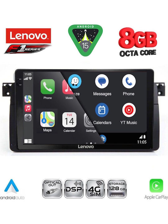 Lenovo Auto-Audiosystem für BMW E46 1998-2005 (Bluetooth/USB/WiFi/GPS/Apple-Carplay/Android-Auto) mit Touchscreen 9"