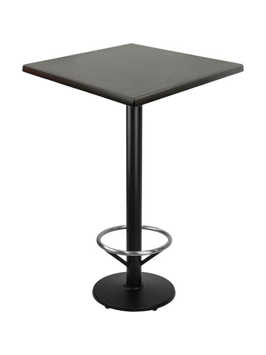 Pătrat Masă Bar Wenge, Black 70x70x112buc