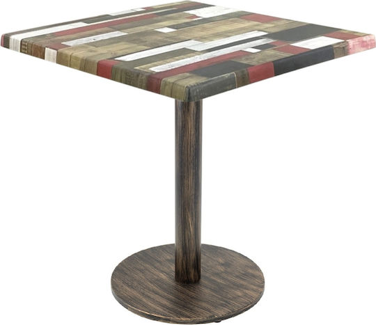 Quadratischer Esszimmer-Tisch Raki Rote Rüster Holz 80x80x74cm Quadratischer Esszimmer-Tisch Raki Rote Rüster Holz 80x80x74cm