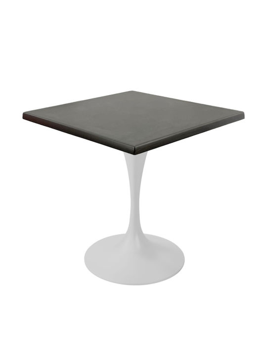 Masă Pătrată Pentru Sala De Mese Din Lemn Cu Ramă Metalică 80x80x74cm