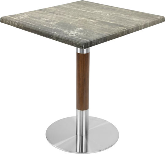 Τετράγωνο Μπαρ Pine 70x70x74εκ.