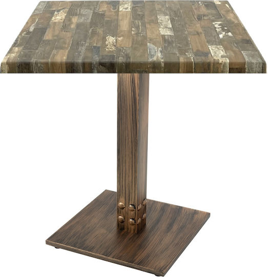 Quadratischer Bar Vintage Bronze Antik-Look 70x70x74cm Quadratischer Bar Vintage Bronze Antik-Look 70x70x74cm