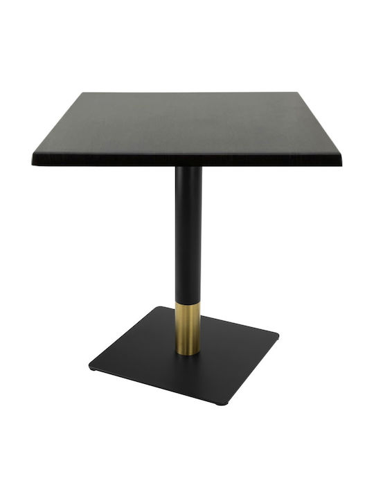 Masă Pătrată Bar Din Lemn Cu Ramă Metalică 70x70x74cm