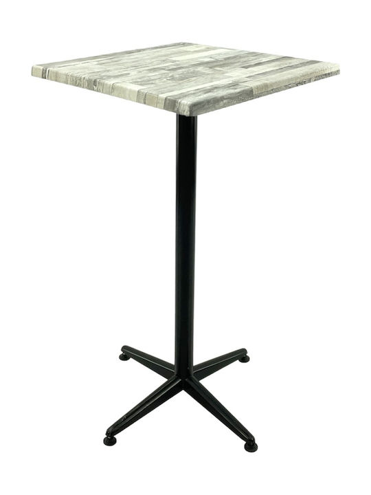 Pătrat Masă Bar White, Black 70x70x107buc