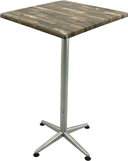 Masa Bar Clasic Gri Pătrat 70x70x107 cm Masa Bar Clasic Gri Pătrat 70x70x107 cm