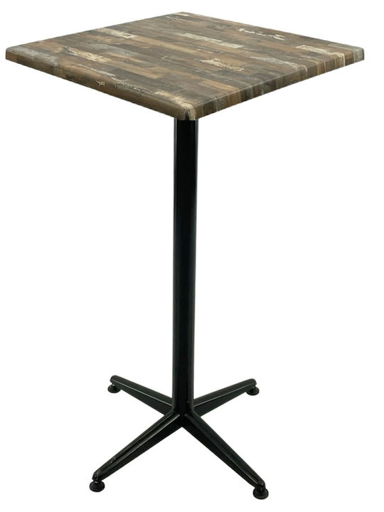 Pătrat Masă Bar Negru 70x70x107buc