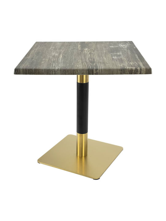 Masă Pătrată Bar Din Lemn Cu Ramă Metalică Verde 70x70x74cm