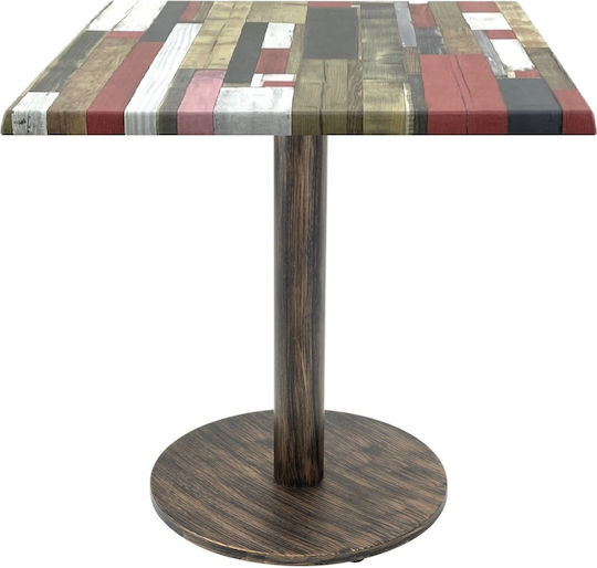Quadratischer Bar Redden Vintage Bronze 70x70x74cm Quadratischer Bar Redden Vintage Bronze 70x70x74cm