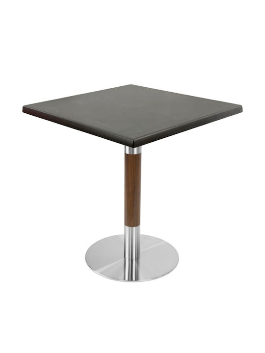Masa Pătrată Bar Din Lemn Cu Ramă Metalică Wenge 80x80x74cm