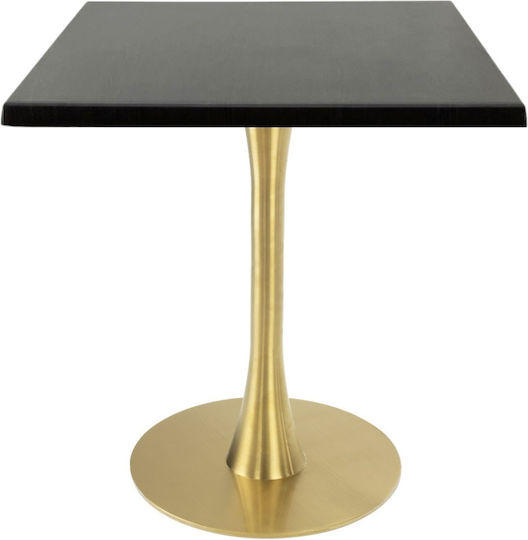 Τετράγωνο Μπαρ Wenge, Gold 70x70x74εκ. Τετράγωνο Μπαρ Wenge, Gold 70x70x74εκ.