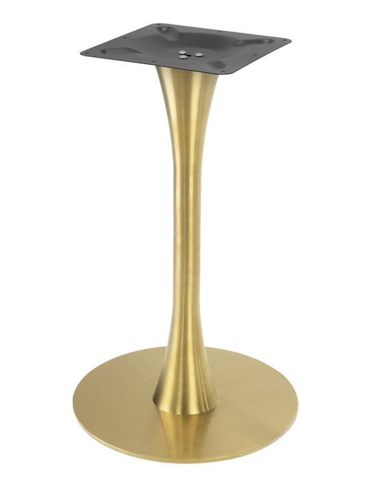 Masa Pătrată Bar Din Lemn Cu Ramă Metalică Wenge, Aur 70x70x74cm