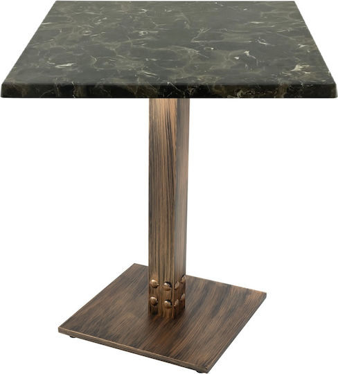 Quadratischer Bar Dunker Marmor Vintage Antikes Bronze 70x70x74cm Quadratischer Bar Dunker Marmor Vintage Antikes Bronze 70x70x74cm