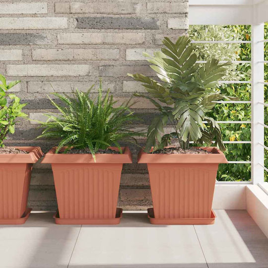 vidaXL Set of 24 Plastic Flower Pots in Terracotta Red vidaXL Set of 24 Plastic Flower Pots in Terracotta Red