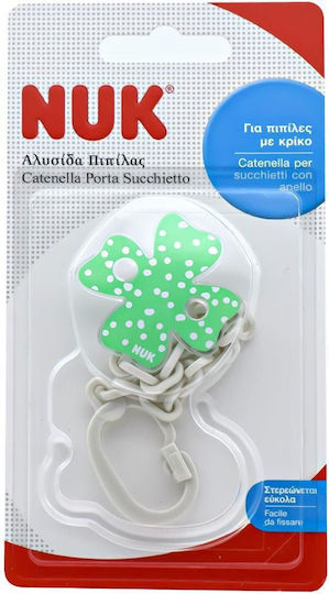 Nuk Pacifier Chain Plastic Clover Green Green