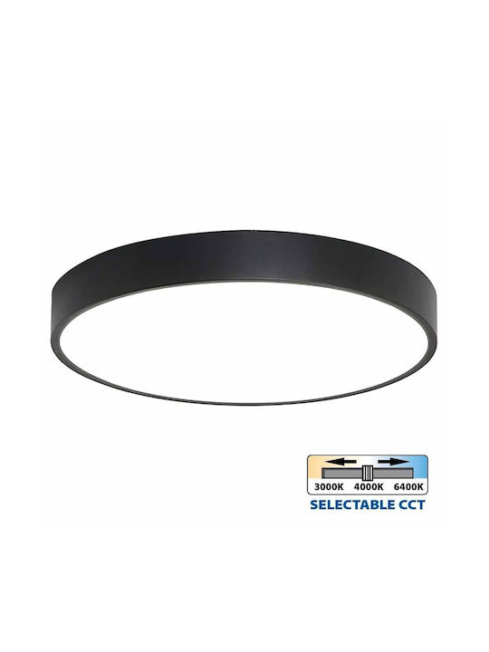 Vivalux Luka Ceiling Mount Light 50cm Black with Integrated LED