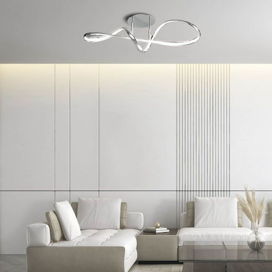 Vivalux Eternity Πλαφονιέρα Οροφής 60εκ. Ασημί με Ενσωματωμένο LED