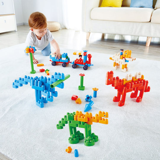 Hape Blocuri PolyM Dinosaur Paradise Kit pentru 1,5-5 ani Ani 200buc