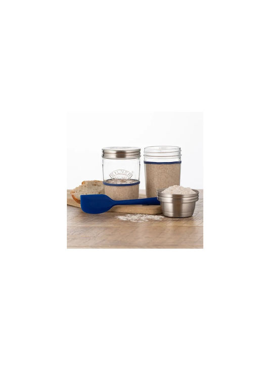 KIlner Set of 14 Pieces General Use Jars with Lid Made of Stainless Steel Transparent 14 Pieces