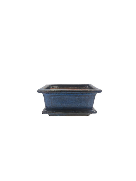 Elburg Smit Γλάστρα Πήλινη Σκούρο Μπλε με Πιάτο 12x8.5x5εκ.