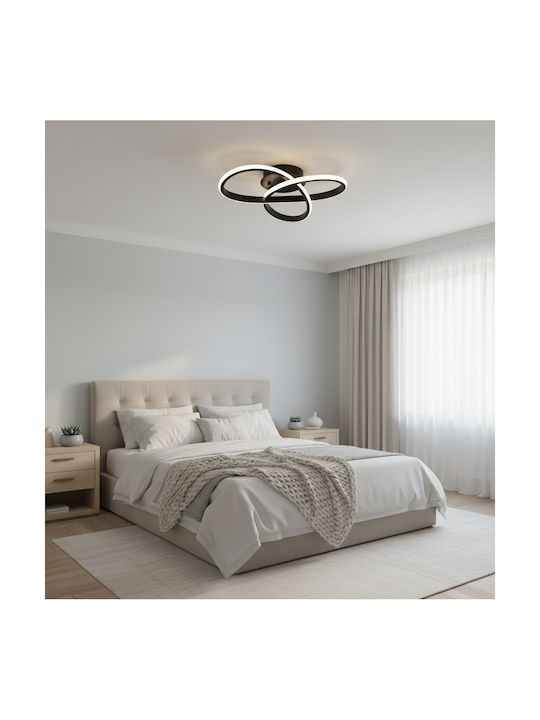 Home Lighting Πλαφονιέρα Οροφής 25εκ. Μαύρη με Ενσωματωμένο LED